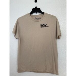 Bowery Supply Co NASA T Shirt Mens Large Tan Space Shuttle Launch Graphic Tee‎